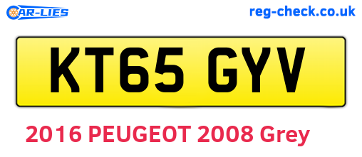 KT65GYV are the vehicle registration plates.