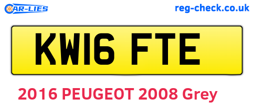KW16FTE are the vehicle registration plates.