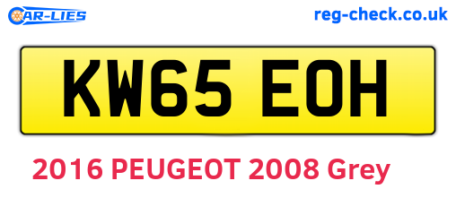 KW65EOH are the vehicle registration plates.