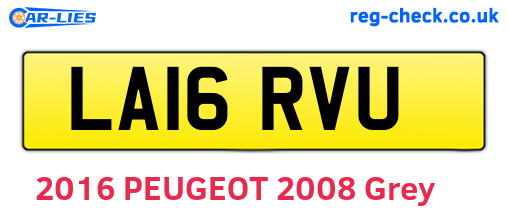 LA16RVU are the vehicle registration plates.