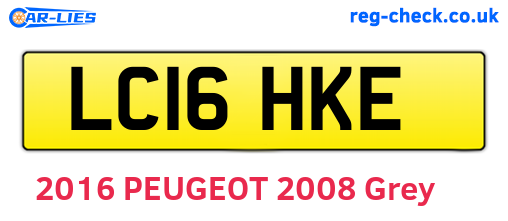 LC16HKE are the vehicle registration plates.