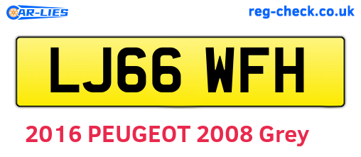 LJ66WFH are the vehicle registration plates.