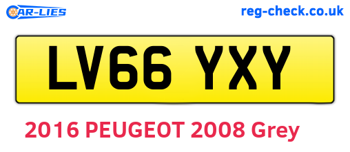 LV66YXY are the vehicle registration plates.