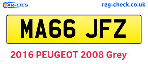 MA66JFZ are the vehicle registration plates.