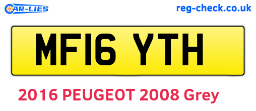 MF16YTH are the vehicle registration plates.