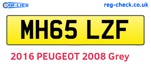 MH65LZF are the vehicle registration plates.