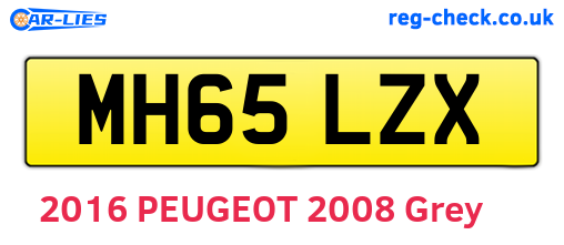 MH65LZX are the vehicle registration plates.
