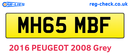 MH65MBF are the vehicle registration plates.