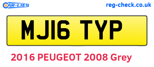 MJ16TYP are the vehicle registration plates.