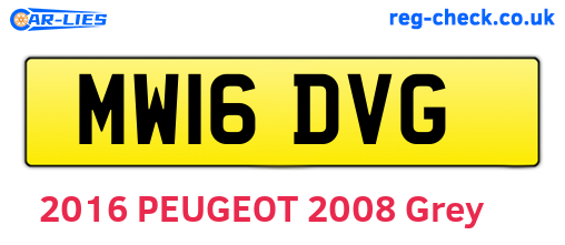 MW16DVG are the vehicle registration plates.