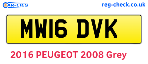 MW16DVK are the vehicle registration plates.