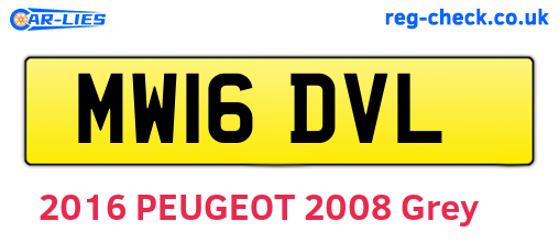 MW16DVL are the vehicle registration plates.