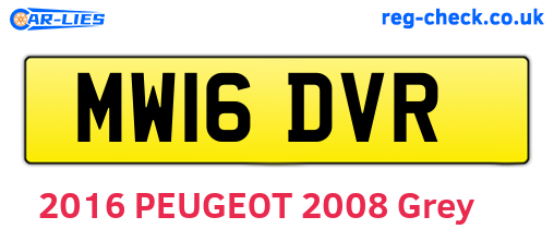 MW16DVR are the vehicle registration plates.