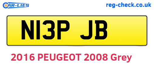 N13PJB are the vehicle registration plates.