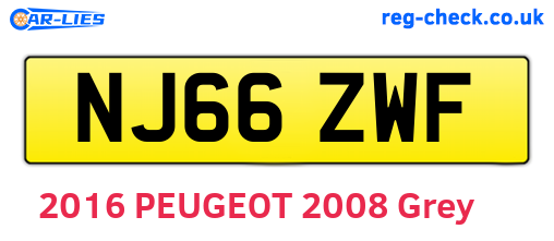 NJ66ZWF are the vehicle registration plates.