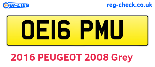 OE16PMU are the vehicle registration plates.