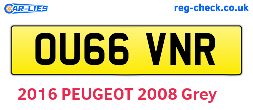 OU66VNR are the vehicle registration plates.