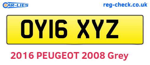 OY16XYZ are the vehicle registration plates.