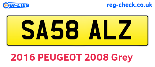 SA58ALZ are the vehicle registration plates.