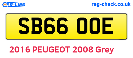 SB66OOE are the vehicle registration plates.