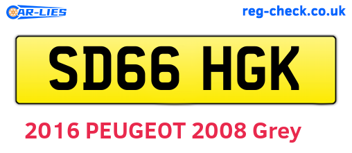 SD66HGK are the vehicle registration plates.