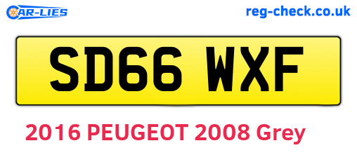 SD66WXF are the vehicle registration plates.