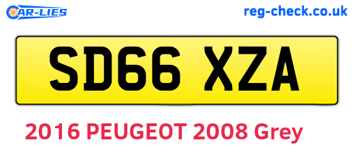 SD66XZA are the vehicle registration plates.