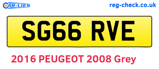 SG66RVE are the vehicle registration plates.