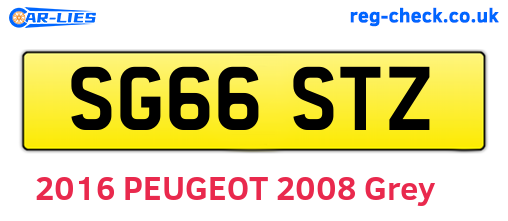 SG66STZ are the vehicle registration plates.