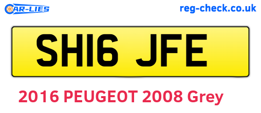 SH16JFE are the vehicle registration plates.