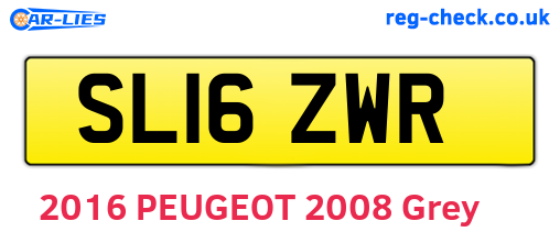 SL16ZWR are the vehicle registration plates.