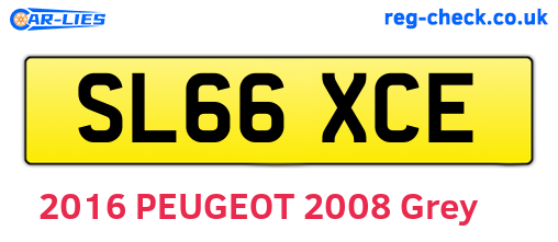 SL66XCE are the vehicle registration plates.