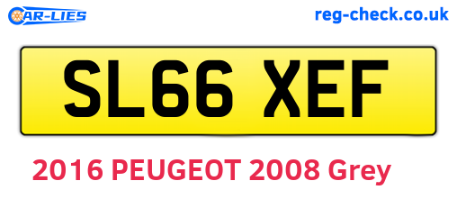 SL66XEF are the vehicle registration plates.