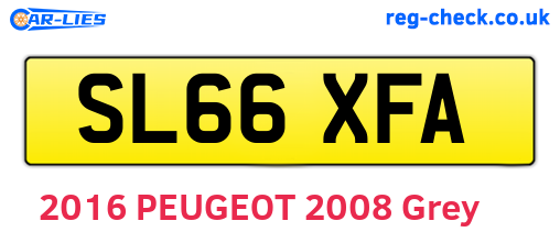 SL66XFA are the vehicle registration plates.
