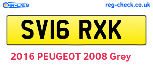 SV16RXK are the vehicle registration plates.