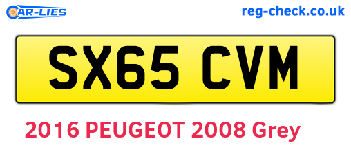 SX65CVM are the vehicle registration plates.