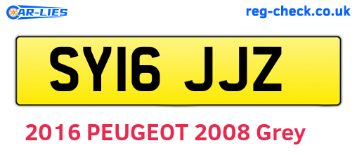 SY16JJZ are the vehicle registration plates.