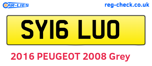 SY16LUO are the vehicle registration plates.
