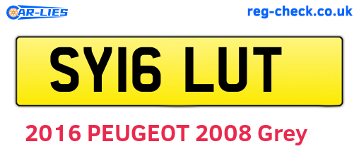 SY16LUT are the vehicle registration plates.