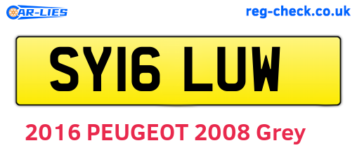 SY16LUW are the vehicle registration plates.