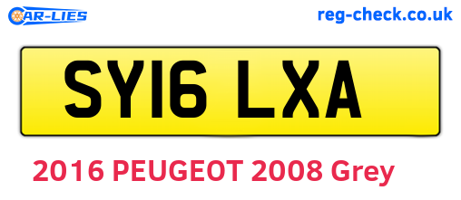 SY16LXA are the vehicle registration plates.