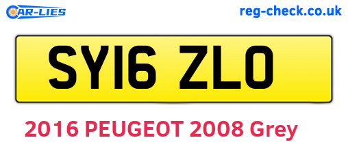 SY16ZLO are the vehicle registration plates.