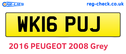 WK16PUJ are the vehicle registration plates.