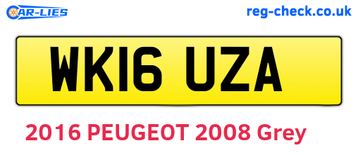 WK16UZA are the vehicle registration plates.