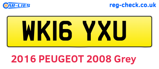 WK16YXU are the vehicle registration plates.