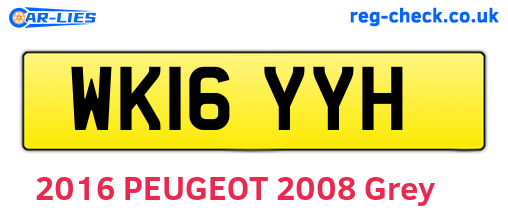 WK16YYH are the vehicle registration plates.