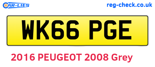 WK66PGE are the vehicle registration plates.