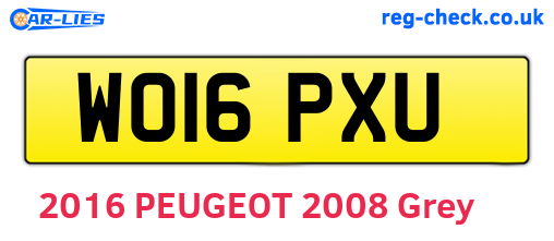 WO16PXU are the vehicle registration plates.