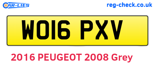 WO16PXV are the vehicle registration plates.