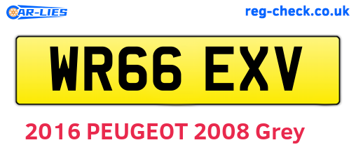 WR66EXV are the vehicle registration plates.